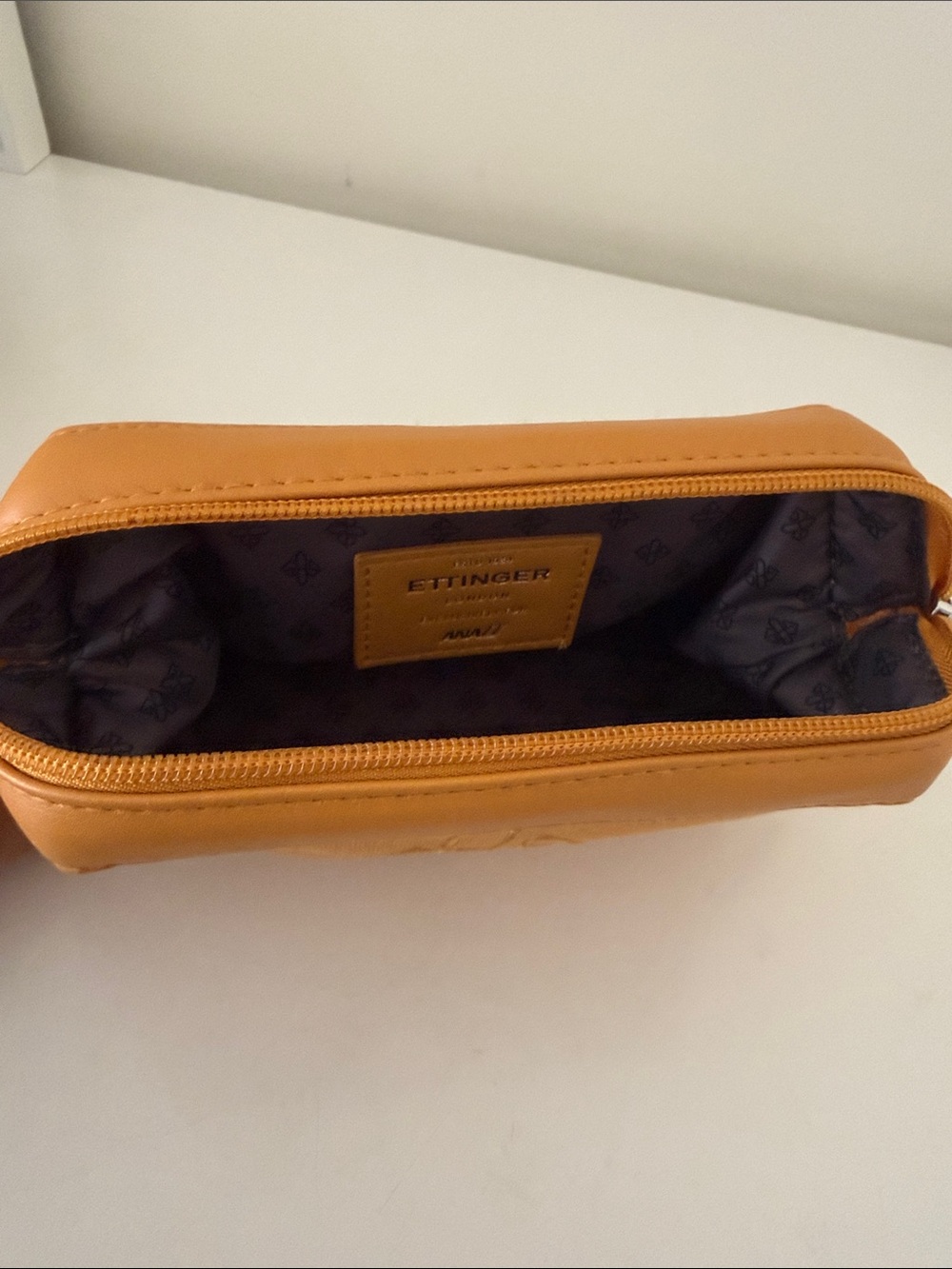 Ettinger London Mustard Yellow Canvas Cosmetic Pouch - Picture 5 of 7